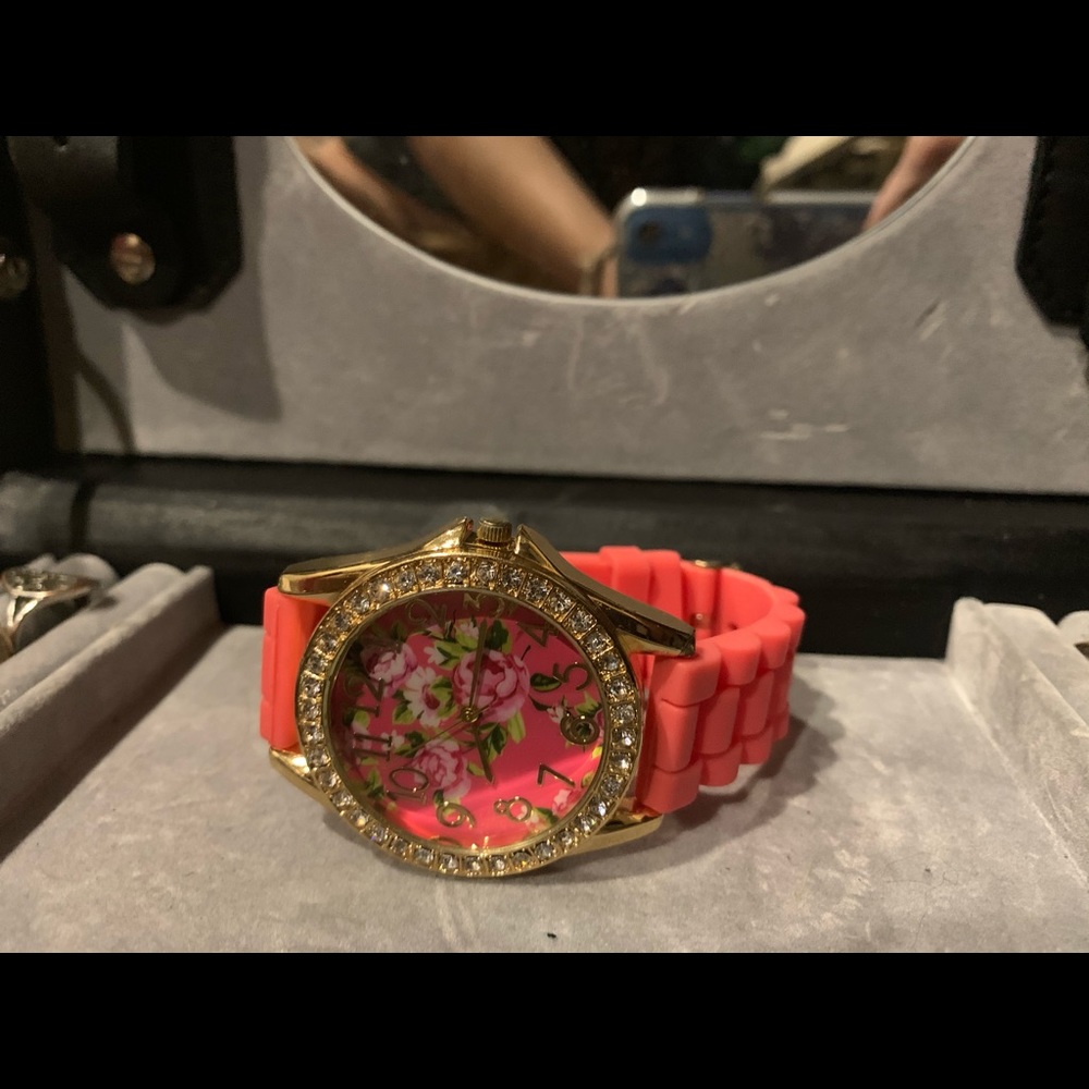Pink bling watch